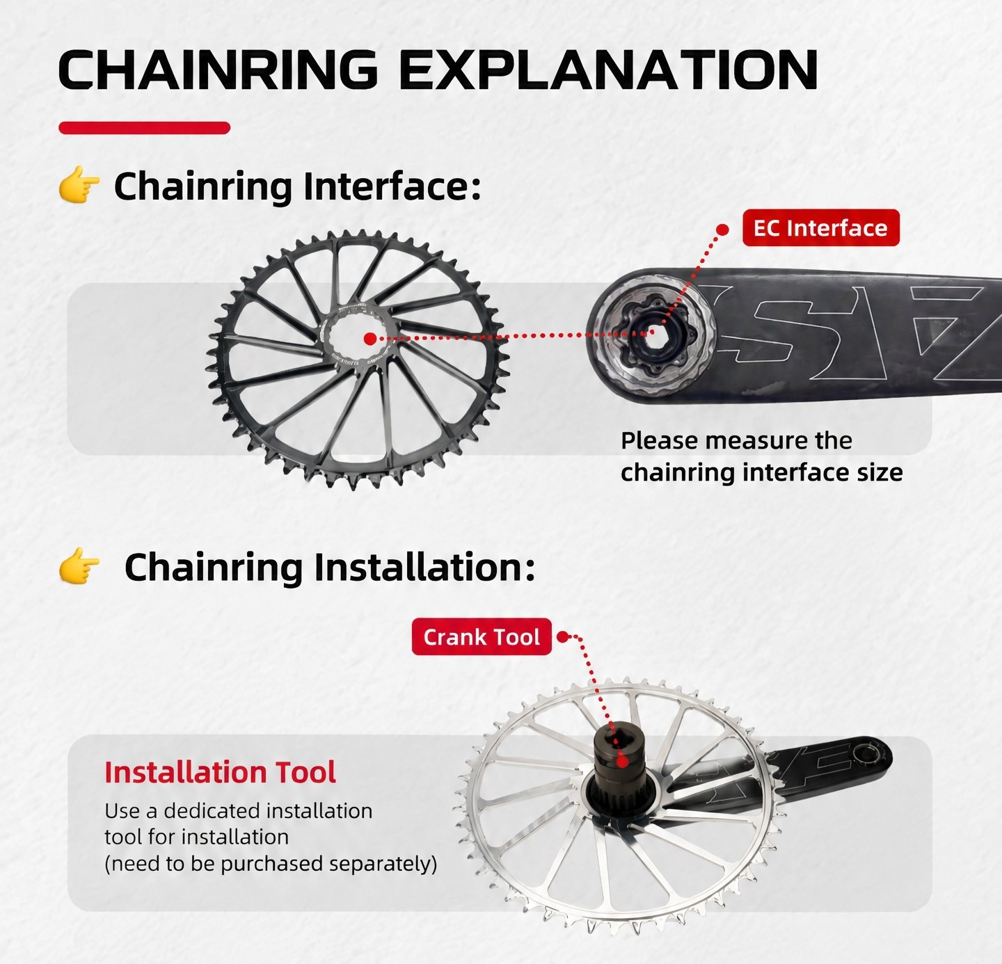 STONE Round Direct Mount Chainring 4mm Offset for Easton EC90 EC90SL CINCH Crankset Road Gravel Folding Bike 9 10 11 12 Speed 38T 40T 42T 46T 48T 50T 52T 54T 56T 58T