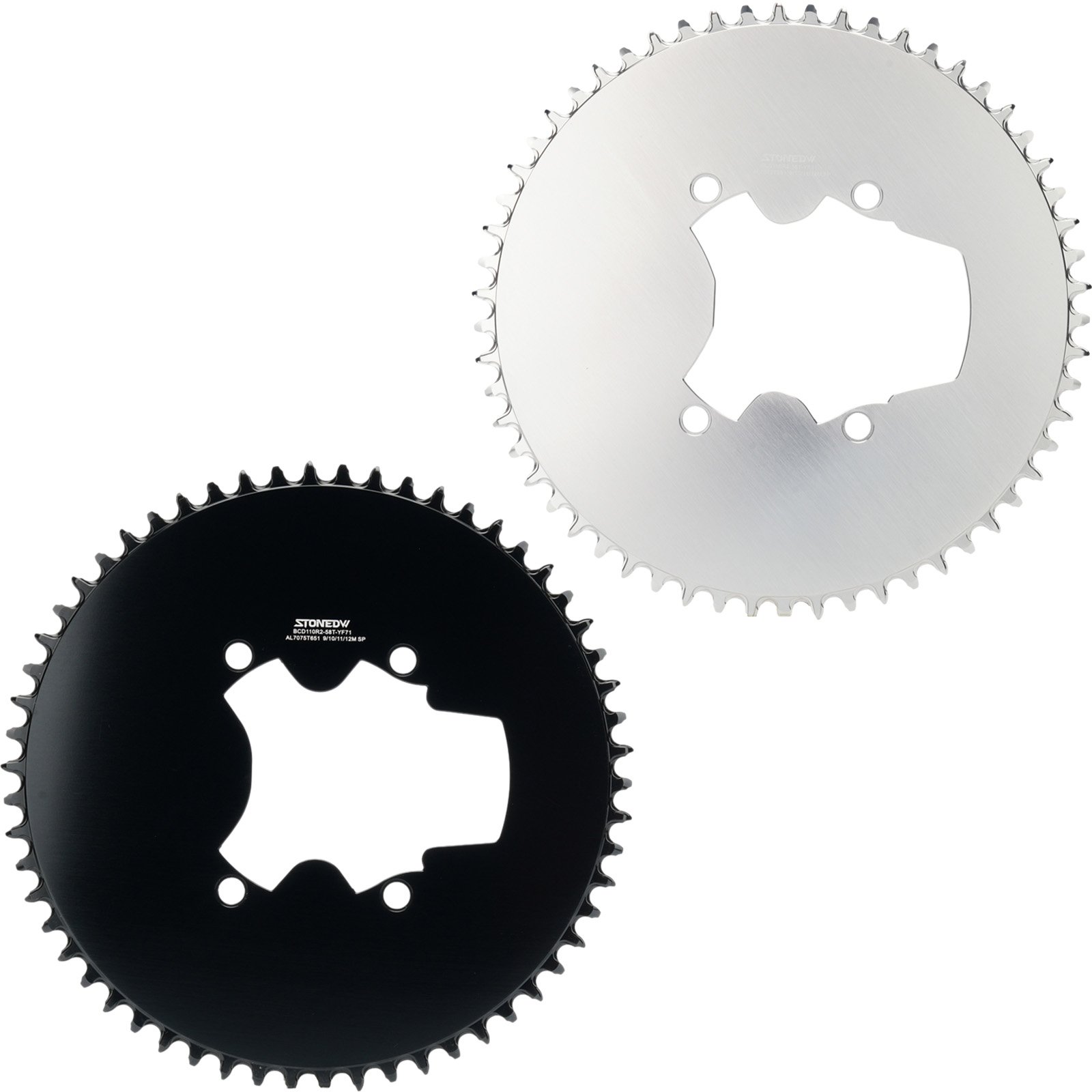 STONE 110BCD Aero Full-Cover Chainring for Shimano R7100 / R8100 / R9200 44 60T