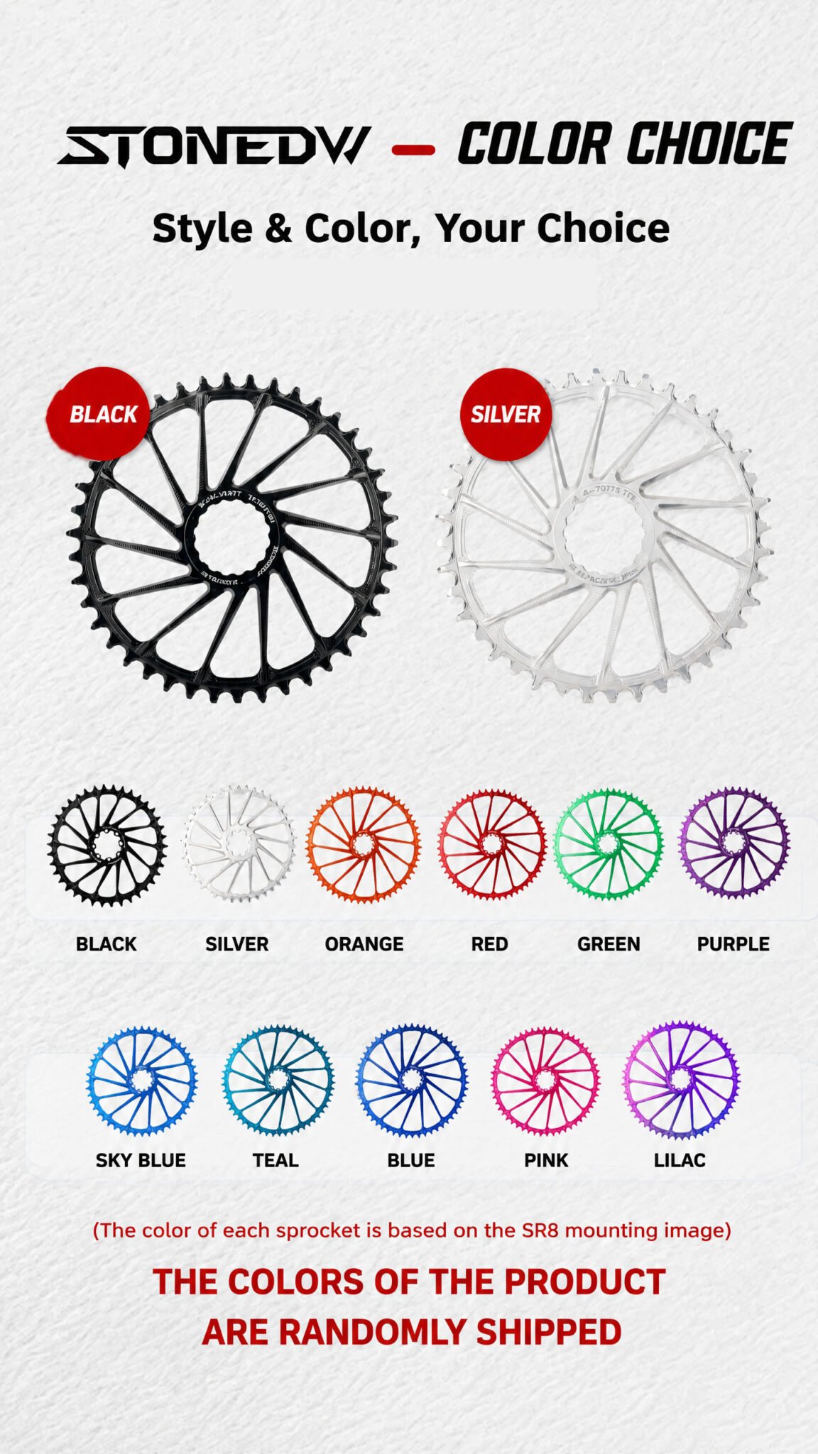 STONE Round Direct Mount Chainring 4mm Offset for Easton EC90 EC90SL CINCH Crankset Road Gravel Folding Bike 9 10 11 12 Speed 38T 40T 42T 46T 48T 50T 52T 54T 56T 58T